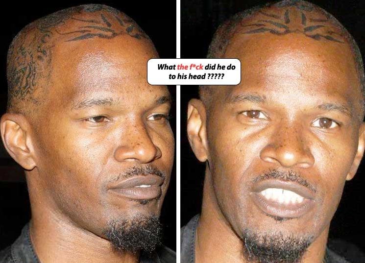 WTF: JAMIE FOXX GET TATTOOS ALL OVER HIS HEAD!